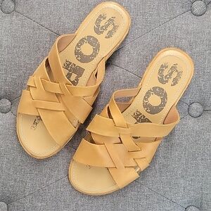 Sorel Brown Leather Sandals 8.5 Excellent